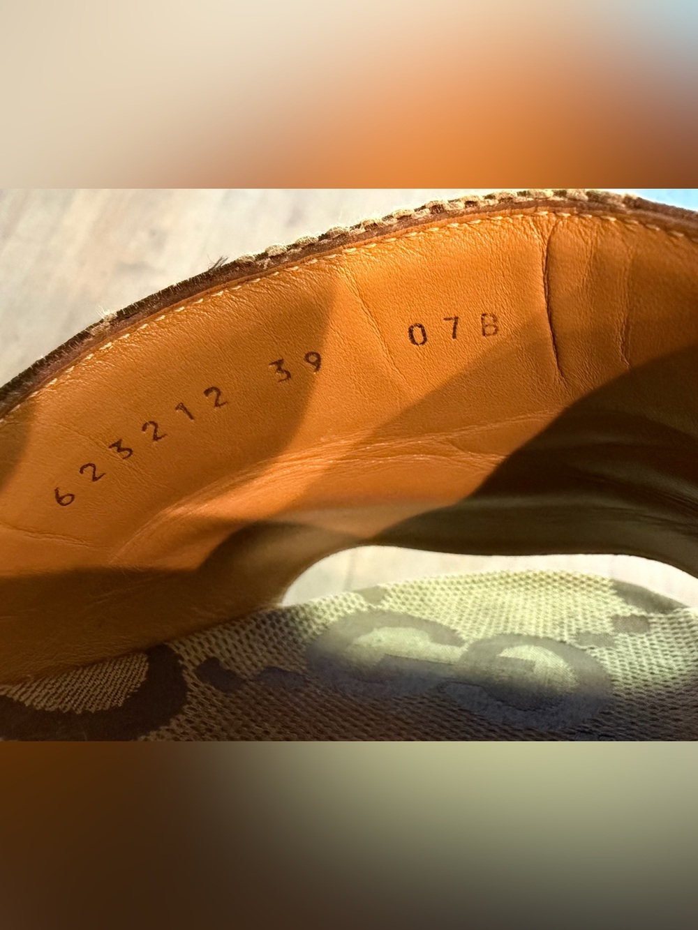Gucci Tan GG Canvas Platform Slide Sandals - Picture 8 of 8